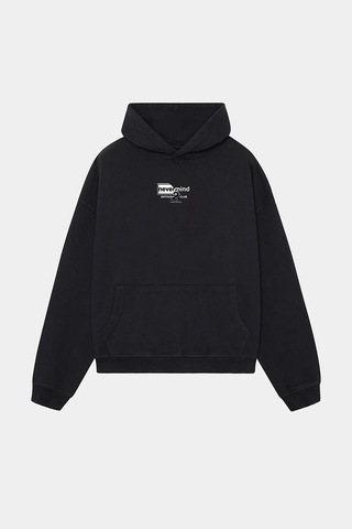 Nevermind Streetwear Oversize Hoodie Siyah Baskılı Kapüşonlu Sweatshirt