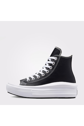 Converse Chuck Taylor All Star Move Platform Leather Spor Ayakkabı Siyah