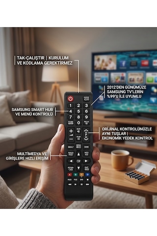 Samsung Uyumlu Lcd Led Smart Tv Kumandası - Bn59-01199f, Bn59-01175n, Bn59-01198q