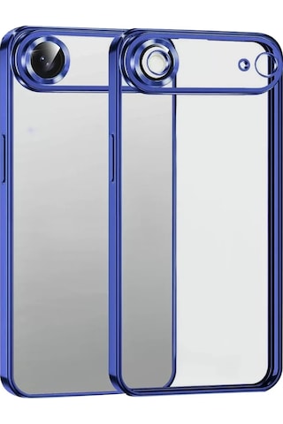 Apple iPhone Uyumlu 17 Air Razer Lensli Silikon - Lacivert Çok Renkli