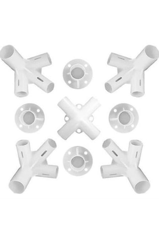 Tente Çadır Ayakları Köşe Merkezi Bağlatı Ve Ayakları , Yedek Parça Konnektör 25/19 Mm Beyaz