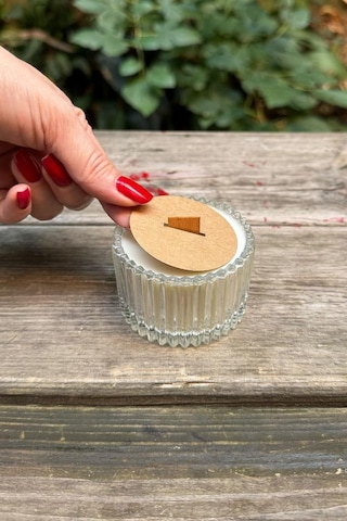 Mum Toz Kapakları 53mm Çap 20mm X 2 Mm Ahşap Fitil Boşluğu 50 Adet Kraft