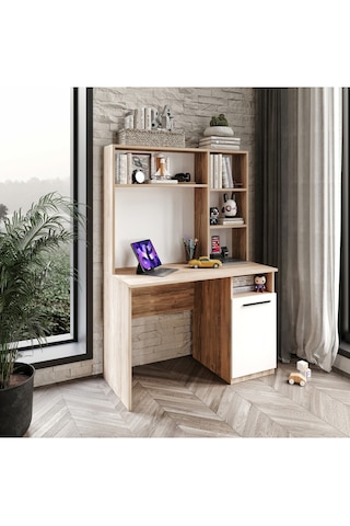 Ildır Çalışma Masası Flora Beyaz Tamamı Mdf