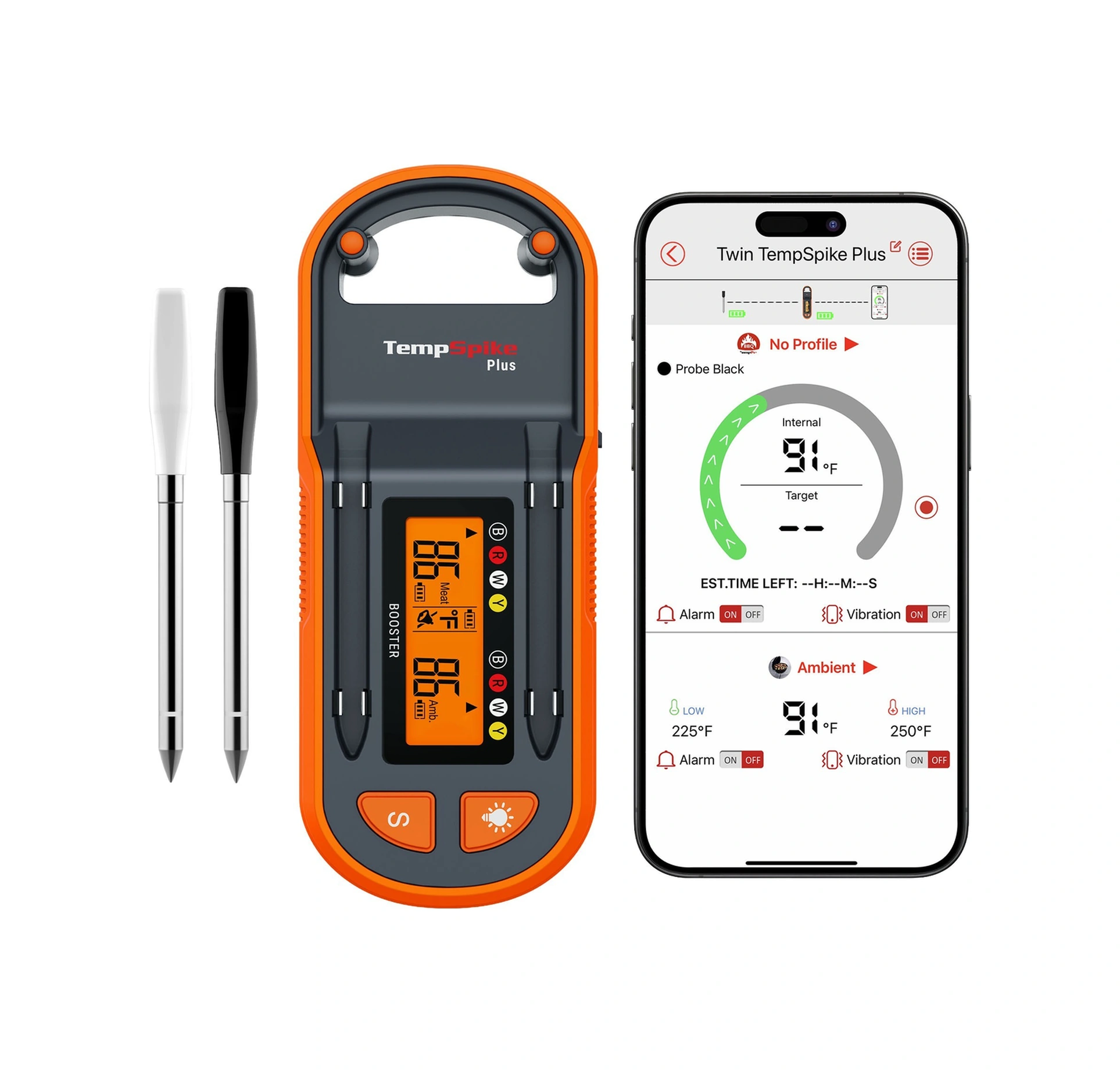 Thermopro Tp972 Şarjlı 182m Kablosuz Alarmlı 2problu Telefon Kontrollü Profesyonel Gıda Termometresi