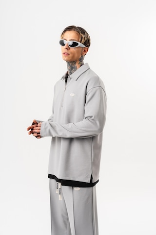 Respire Erkek Yarım Fermuarlı Modal Sweatshirt Gri