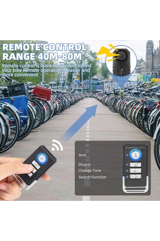 Ranyeek Su Alarmlı Bisiklet Hırsızlık Önleyici - Kablosuz, Su Geçirmez, Hareket Sensörlü