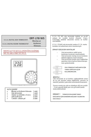 Ert-176 Rf Kablosuz Oda Termostatı