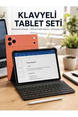 Plentifulklavyeli Tablet Pc Kalem Kılıf Ve Ekran Koruyucu Hediyeli Android Set