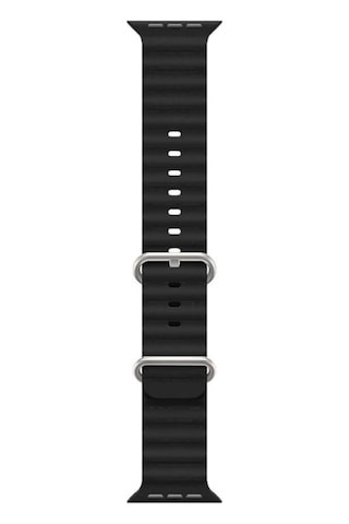 Apple Uyumlu Watch 1 2 3 4 5 6 7 8 Se Ultra 38/40/41mm Ocean Loop Tokalı Kayış Kordon - Siyah