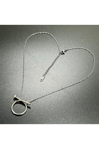 Xxx Çivi Figürlü, Paslanmaz Çelik Kolye 259, Gümüş Renk Gümüş