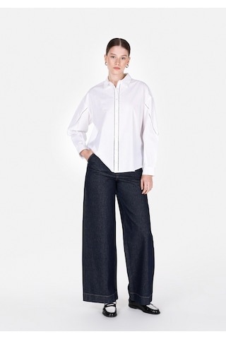 Colin's Colins Regular Fit Shirt Neck Düz Kadın Beyaz Uzun Kol Gömlek Cl1073690 Q1.v1 Wht Beyaz
