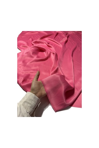 İpek Floş Saten Kumaş Parlak Dökümlü Polyestersiz Elbiselik 130 Cm En 3000 -13 Şeker Pembe