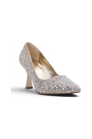 Beşler 0013 İncili Kadın Stiletto Altın