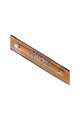 Doggie İsimlikli Deri Boyun Tasması M 2.5x37-45CM Camel