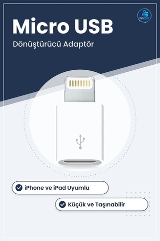 Micro Usb Lightning Dönüştürücü Adaptör Apple iPhone Apple iPad Uyumlu Otg Aparatı B