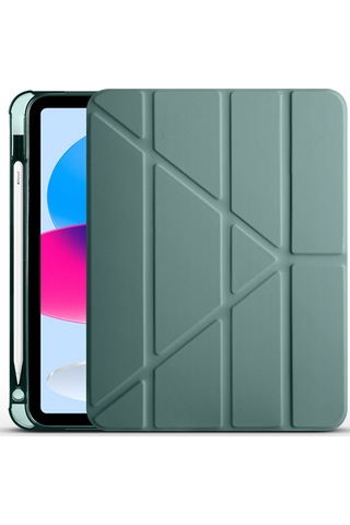 Apple Uyumlu iPad, 10.9 2022 10.nesil Kılıf Tri Folding Kalem Bölmeli Standlı Kılıf