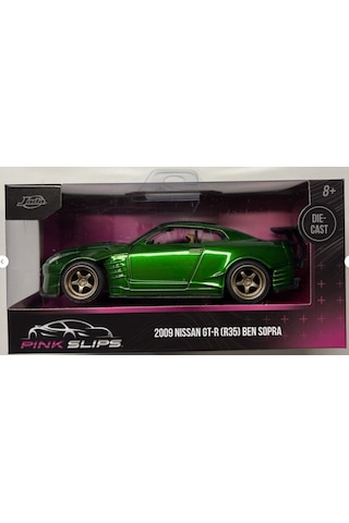 Jada Pink Slips - 2009 Nıssan Gt-r R35 Green Ben Sopra 1/32 Dikkat Uzunluk 15 Cm Yeşil