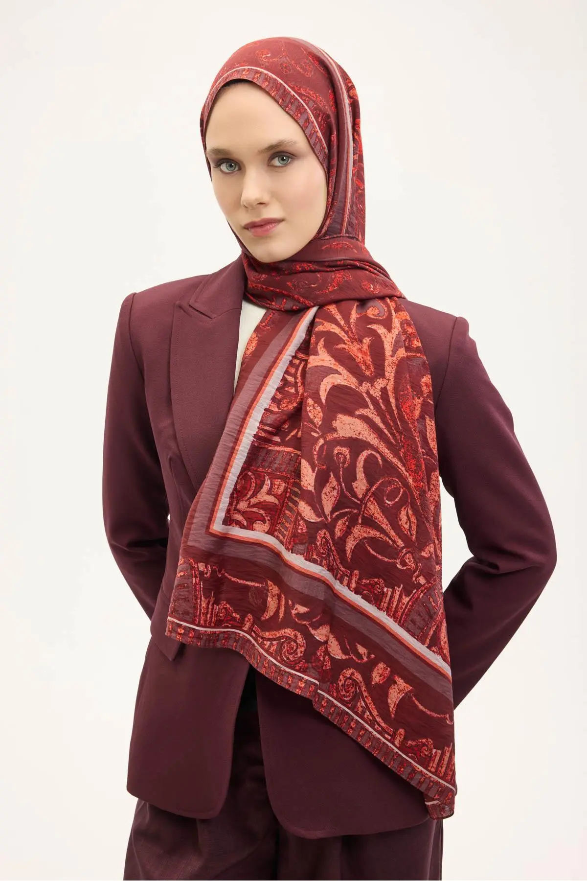 Silk Home Mayda Şal 81024-19 Koyu mürdüm