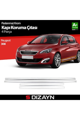 S-Dizayn Peugeot 308 Kapı Koruma Çıtası Krom 2014-2021