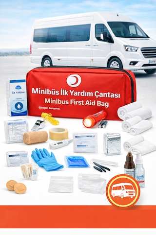 Minibüs Dolmuş İlk Yardım Çantası Tüvtürk Muayene Uyumlu Trafik Yönetmeliğine Uygun 35 Parça Minibüs Dolmuş İlk Yardım Çantası Tüvtürk Muayene Uyumlu Trafik Yönetmeliğine Uygun 35 Parça