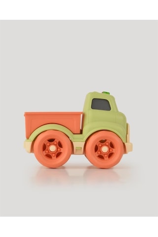 Let's Be Child Sesli Ve Işıklı Minik Pikap 31016 Yeşil - Turuncu Kasalı, Çocuklar İçin Oyuncak Pikap