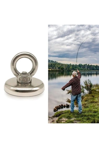 Magnet Fishing Halatlı Neodyum Pot Mıknatıs Seti, 48mm Çapında Kancalı Mıknatıs Balıkçılığı