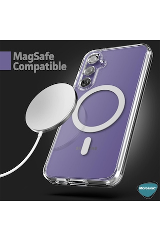 Microsonic Samsung Galaxy Uyumlu A54 Kılıf Magsafe Clear Sararmaz Şeffaf -