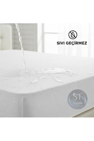 Sıvı Geçirmez & Yıkanabilir Yatak Koruyucu Alez Beyaz