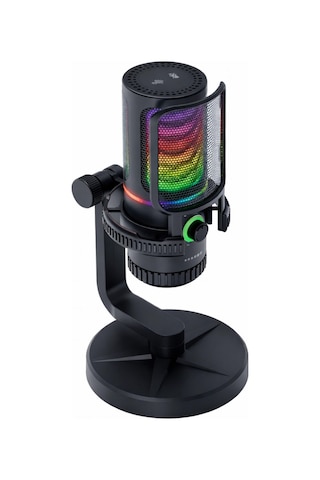 Exenar - Siyah - Condenser Yayıncı Mikrofonu Profesyonel Rgb Pc/ps4/ps5 Gamer Oyuncu Tiktok Youtube İnstagram Mikrofon