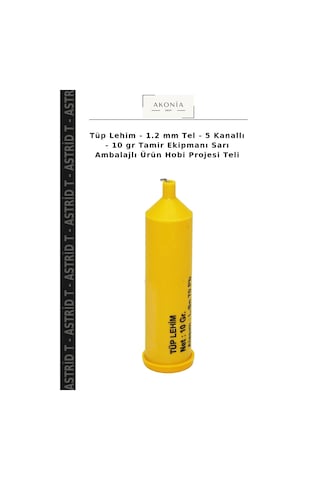 Tüp Lehim - 1.2 Mm Tel - 5 Kanallı - 10 Gr Tamir Ekipmanı Sarı Ambalajlı Ürün Hobi Projesi Teli