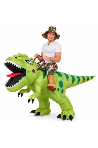 Yetişkin Şişme Dinozor T-rex Kostümü Halloween Ve Parti Kostümü