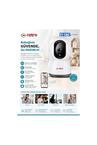 Retro Rt-c6c Ip Uzaktan İzleme Gece Görüşlü Sesli Bebek Kamerası