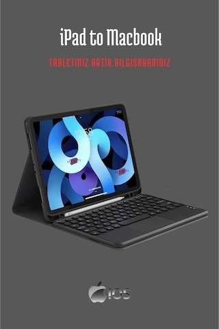 Apple Uyumlu iPad  11. Nesil A16 2025 Touch Padli Bluetoothlu Klavyeli Standlı Fuchsia Tablet Kılıfı Klavyeli Kılıf