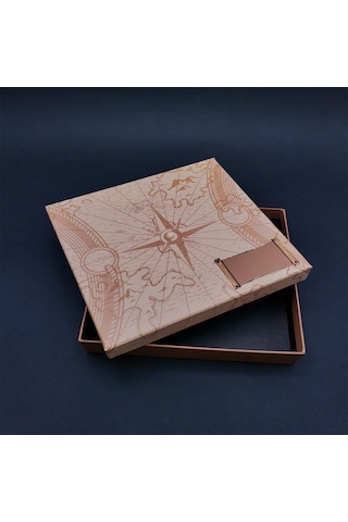 Büro Ev Ofis Hediyesi İçin Tekli Pusula Motifli Prestij Kutu