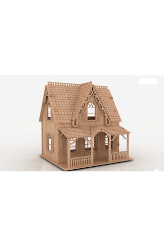 Çoçuk ve Yetişkinler için 64 Parça Boyanabilir 3D Ahşap Ev Puz