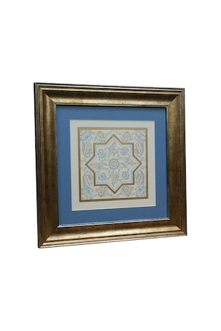E38 El İşçiliği Çini Desenli Tezhip Tablo - 40 40 Cm - 6544