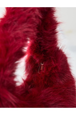 Jimmy Key Bordo Peluş Omuz Çantası 5ww375530562