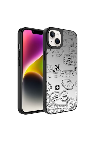 Apple Uyumlu iPhone 14 Kılıf Aynalı Desenli Kamera Korumalı Parlak Zore Mirror Kapak