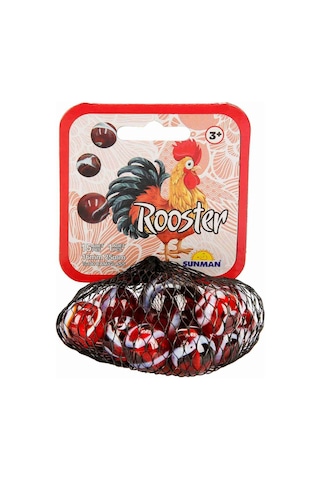 Horoz Kırmızı Misket Oyunu Cam Bilye Seti Büyük Boy Misketli 16 Parça