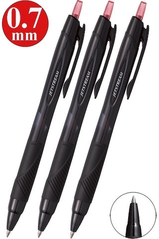 Kırmızı Jel Uçlu Pilot Kalem 3 Adet Uniball Jetstream Sxn-157s 0.7 Mm Basmalı Pilot Kalem Roller Uçlu Likit Mürekkepli