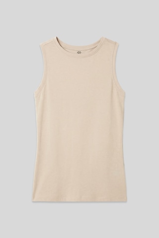 Tommy Life Bej Slim Fit Basic O Yaka Sıfır Kol Kadın Atlet - 97313