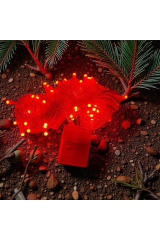 10m 100 Led Damla Uçlu Kırmızı Işık Şeffaf Kablo Mz-17-5