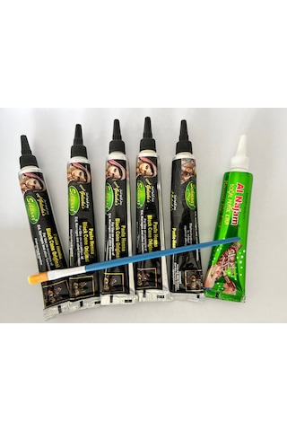 Airbrush Tattoo Mega Geçici Dövme Seti + Tüp Kına 6'lı