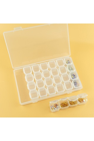 Symbee 28 Bölmeli Transparan Manikür Alet Kutusu - Taşınabilir, Shatter-resistant Pp Malzeme, Tek Tek Açılabilir Bölmeler Diğer