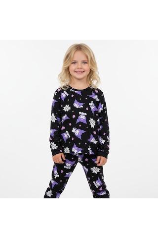 Kuromi Kız Çocuk Pijama Takımı Sıyah