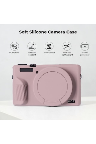 K&f Concept K&f Canon G7x Mark Iıı Uyumlu Silikon Kılıf + Ekran Koruyucu / Mor Purple