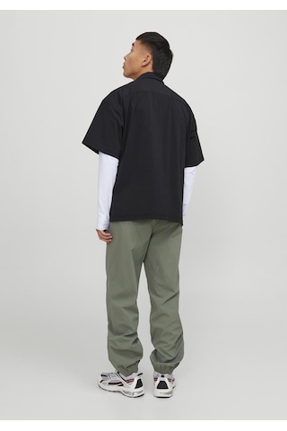 Jack & Jones Erkek Göğüs Cepli Oversized Gömlek - Altitude 12251280 Black Gri