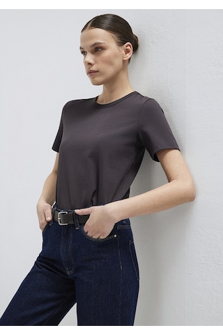 Mavi - Kahverengi Basic Tişört 1614067-88615 Kahverengi