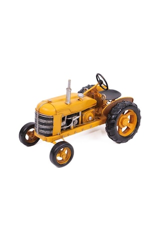Dekoratif Metal Traktör Sarı Renk 0604e-173
