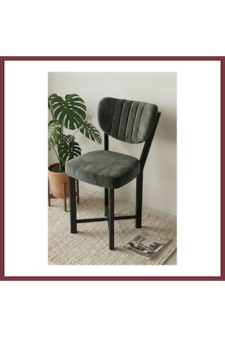Storeşahin Sandalye 1 Adet Baby Face Kumaş Metal Modern Mutfak Sandalyesi Cafe Balkon Ofis Elma 9815 Antrast Shn0720 Çok Renkli